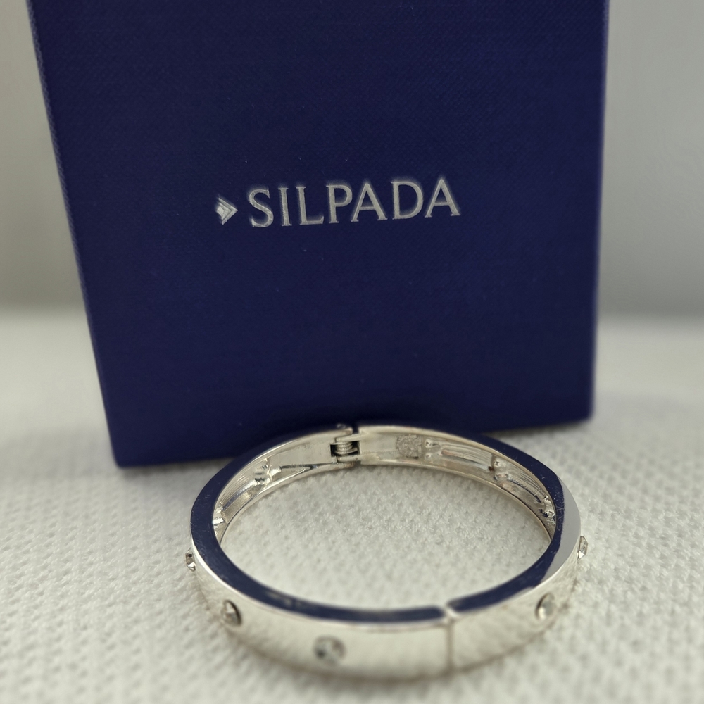 Silpada Silver Crystal Accent Bangle - Picture 2 of 6